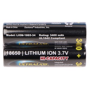 Ultralast UL1865-34-2P 3,400 mAh 18650 Retail Blister C...