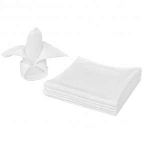 Napkin Set of 100 White Polyester 19.7 x 19.7 in Dinner...
