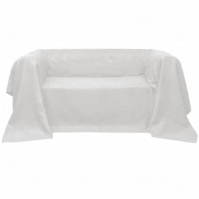 Slipcover Cream Micro-suede 82.7 x 110.2 in Removable C...