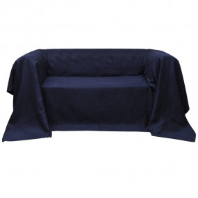 Slipcover Navy Blue Micro-suede 55.1 x 82.7 in Removabl...