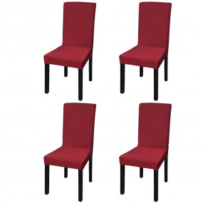 Chair Cover Set of 4 Bordeaux 90% Polyester, 10% Spande...