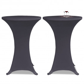 Table Cover Set of 2 Anthracite 90% Polyester, 10% Span...