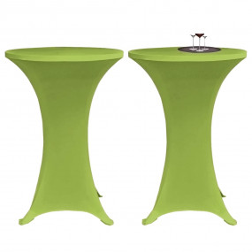 Table Cover Set of 2 Apple Green 90% Polyester, 10% Ela...