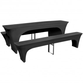 Table Cover Set of 3 Charcoal Polyester 90%, Elastane 1...