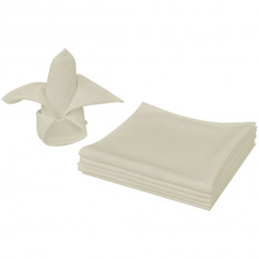 Napkin Set of 10 Cream Polyester 19.7 x 19.7 in Durable