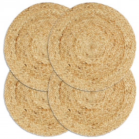 Placemat Set of 4 Natural Jute 15.0 in Durable Placemat