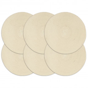 Placemat Set of 6 Natural 100% Cotton 15.0 in diameter ...