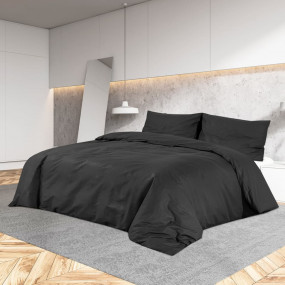 Duvet Cover Set Black Microfiber (100% Polyester) 102.4...