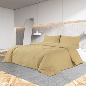Duvet Cover Set Taupe Microfiber fabric (100% polyester...
