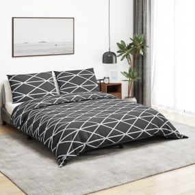 Duvet Cover Set Grey 100% Cotton 78.7 x 78.7 in Duvet C...