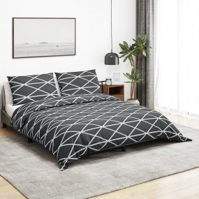 Duvet Cover Set Grey 100% Cotton 78.7 x 78.7 in Light W...