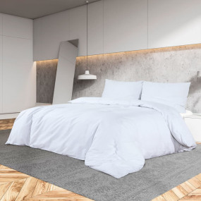 Duvet Cover Set White 100% Cotton 78.7 x 78.7 in Durabl...