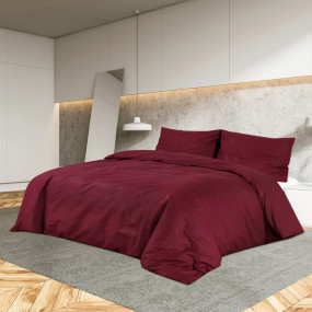 Duvet Cover Set Bordeaux 100% Cotton 55.1 x 78.7 in
