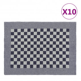 Kitchen Towel Set of 10 Blue and White 100% Cotton 19.7...