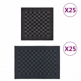 Towel Set Set of 50 Black and Gray 100% Cotton Standard
