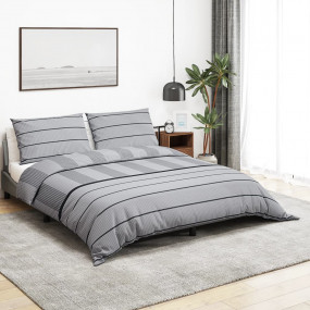 Duvet Cover Set Set of 2 Grey 100% Cotton Full Lightwei...
