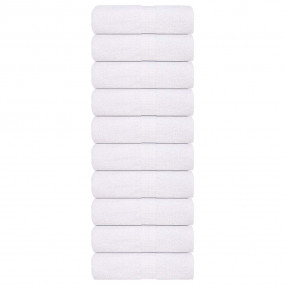 Washcloth Set of 10 White 100% Cotton Small Washcloth
