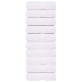Guest Towel Set of 10 White 100% Cotton 11.8 x 19.7 in ...