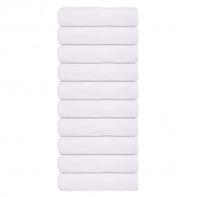 Hand Towel Set of 10 White 100% Cotton 19.7 x 39.4 in