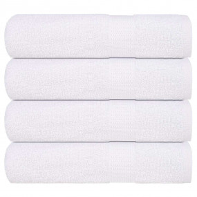 Shower Towel Set of 4 White 100% Cotton 27.6 x 55.1 in