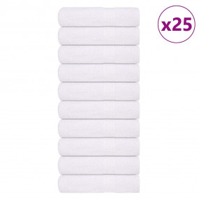 Shower Towel Set of 25 White 100% Cotton 27.6 x 55.1 in
