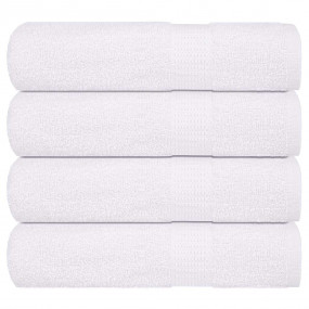 Bath Towel Set of 4 White 100% ring-spun cotton 39.4 x ...