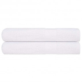 Sauna Towel Set of 2 White 100% Cotton 31.5 x 78.7 in