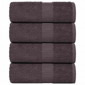 Washcloth Set of 4 Anthracite 100% Cotton Small Washclo...