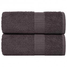 Guest Towel Set of 2 Anthracite 100% Cotton 11.8 x 19.7...