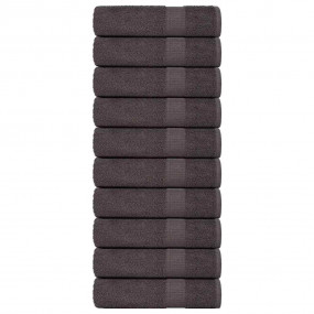 Shower Towel Set of 10 Anthracite 100% Cotton 27.6 x 55...