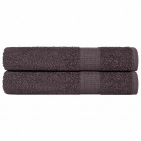 Sauna Towel Set of 2 Anthracite 100% Cotton 31.5 x 78.7...