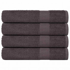 Sauna Towel Set of 4 Anthracite 100% Cotton 31.5 x 78.7...
