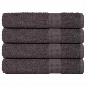 Towel Set of 4 Anthracite 100% Cotton 39.4 x 78.7 in, L...