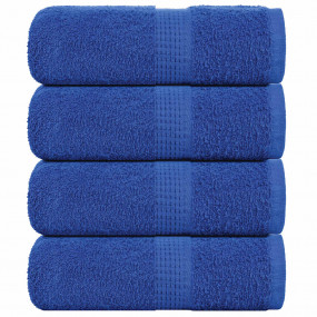 Guest Towel Set of 4 Blue 100% Cotton 11.8 x 19.7 in