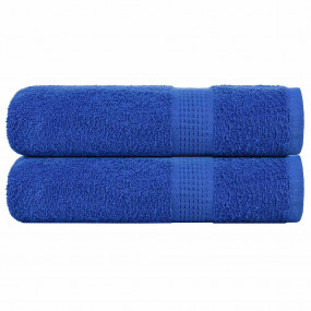 Shower Towel Set of 2 Blue 100% Cotton 27.6 x 55.1 in