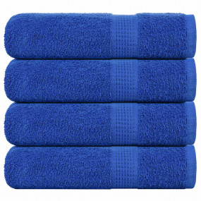 Shower Towel Set of 4 Blue 100% Cotton 27.6 x 55.1 in