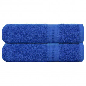 Bath Towel Set of 2 Blue 100% Cotton Large Bath Towel