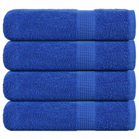 Bath Towel Set of 4 Blue 100% Cotton 39.4 x 59.1 in Bat...