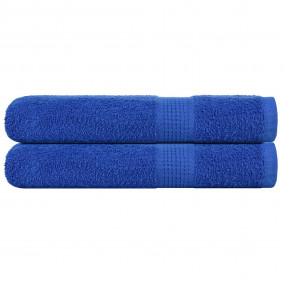 Sauna Towel Set of 2 Blue 100% Cotton 31.5 x 78.7 in