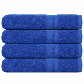 Sauna Towel Set of 4 Blue 100% Cotton 31.5 x 78.7 in Bl...