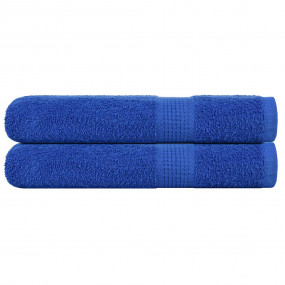 Towel Set of 2 Blue Cotton XXL Bath Towel Bath Towel