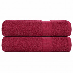 Hand Towel Set of 2 Bordeaux 100% Cotton 19.7x39.4 in D...