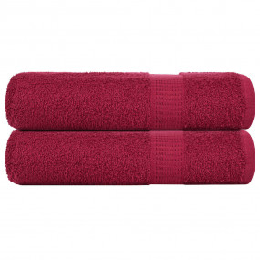 Bath Towel Set of 2 Bordeaux 100% cotton 39.4 x 59.1 in
