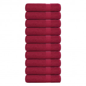Bath Towel Set of 10 Bordeaux 100% Cotton 39.4 x 59.1 i...
