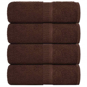 Soap Towel Set of 4 Brown 100% Cotton 11.8 x 11.8 in So...