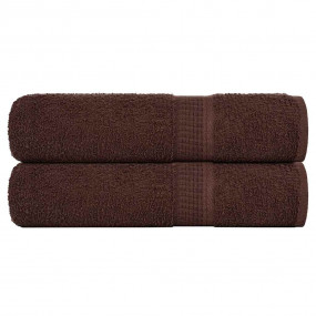 Shower Towel Set of 2 Brown 100% cotton 27.6 x 55.1 in