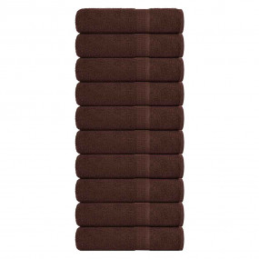 Bath Towel Set of 10 Brown 100% Cotton Large Bath Towel