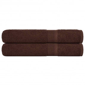 Sauna Towel Set of 2 Brown 100% cotton 31.5x78.7 in
