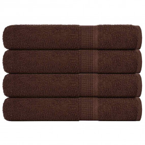 Sauna Towel Set of 4 Brown 100% cotton 31.5 x 78.7 in