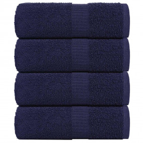 Soap Towel Set of 4 Navy blue 100% cotton 11.8x11.8 in